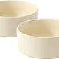 Ceramic Set of 2 Dog Bowls, Food and Water Bowls for Dogs, Puppy, 2pcs Pet Dishes(6inch, 2 x Beige Bowls)