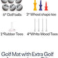 Tri-Turf 3-in-1 Golf Hitting Mat - XL 24"x24" Foldable Practice Pad w/Adjustable Tees, Non-Slip EVA Foam Base, Indoor & Outdoor Use for Chipping, Driving, Swing Training, Backyard or Garage