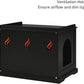 unipaws Black Cat Litter Box Enclosure Furniture, Kitty Hidden Cover, Concealed Dog Proof Litter Boxes Cabinet, Hideaway Litter Box, Cat House