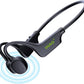 IHAO True Bone Conduction Headphones Open Ear Headset Able to be a MP3 Player with Micro Disk Stereo Bluetooth Earphone for Driving Bicycling Running Skiing