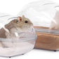 BUCATSTATE Hamster Sand Bath Container Large Hamster Toilet with Scoop Set Dust Bust Accessories for Small Animals (Transparent, Medium)