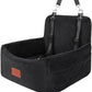 Dog Car Seat for Small Dogs Under 30lbs, Washable Pet Travel Car Bed with Memory Foam,Fully Detachable Cover,2 Storage Pockets & Safety Leash,Non-Slip Bottom(Black)