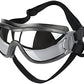 Dog Sunglasses for Large and Medium Breed, Dog Goggles for Large Dogs, Sun Protection, Windproof, Waterproof, Dustproof and Anti-Fog with Adjustable Strap for Driving, Motorcycle, Black