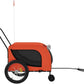 Tidyard Pet Bike Trailer Orange and Black Oxford Fabric and Iron Pet Bicycle Carrier, Animal Bike Stroller for Cat, Puppy, Dog, Outdoor, Travel Style B