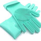 Pet Grooming Gloves，Heat-Resistant Silicone Gloves with High-Density Teeth for Enhanced Massaging and Bathing of Dogs and Cats (Green, 1 Pair)