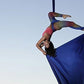 DASKING Aerial Silks Starter Kit - Durable 11Yards of Aerial Yoga Hammock with Hardware, Aerial Swing for Acrobatic Flying Yoga & All Levels (Aerial Rigging Point Up to 14ft)