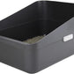 Sfozstra Cats Litter Box Low: Open Sifting Design -Tracking Space Saving - Grey Small Litter Box for Kittens up to 8 lbs