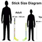 Floorball High School/Adult Stick Set with 12 Sticks, 12 Balls & Bag
