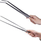 Extra Long Handle Aquarium Tweezers Serving Tongs Feed clamp,2 Pack Stainless Steel Straight and Curved Tweezers Set for Fish Tank Plants Reptile Feeding Tongs（15 Inchs）
