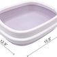 Cat Open Top Litter Box with Lid, Litter Mat, Poop Lifter Scoop & Kitten Kitty Stainless Steel Feeding Dish Bowl, Starter Kit 4 Pack for Small cat Within 5 Months (Grey-Four Entries)
