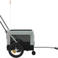 Tidyard Pet Bike Trailer Gray and Black Oxford Fabric and Iron Pet Bicycle Carrier, Animal Bike Stroller for Cat, Puppy, Dog, Outdoor, Travel Style C