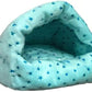 WOWOWMEOW Guinea Pig Cave Bed Small Animals Warm Cage Hanging Bed for Rat, Chinchilla, Hedgehog, Rabbit (L, Star-Blue)