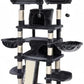 SHA CERLIN 68 Inches Multi-Level Large Cat Tree for Large Kitties/Big Cat Tower with Condo/Cozy Plush ‌Pussycat Perches/Sisal Scratching Posts and Hammocks/Activity Center/Dark Grey