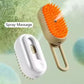 3-in-1 Cat Grooming Brush – Water Spray & Self-Cleaning Shedding Brush for Cats & Dogs – Pet Hair Removal & Massage Comb for Long & Short Hair (White). (White)