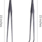 Extra Long Handle Aquarium Tweezers Serving Tongs Feed clamp,2 Pack Stainless Steel Straight and Curved Tweezers Set for Fish Tank Plants Reptile Feeding Tongs（15 Inchs）
