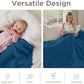 Threadmill Muslin King Blanket | 4 Layer 100% Cotton Gauze Summer Blanket | Soft, Breathable, and Cozy for All Seasons | Lighweight King Size Blanket for Bed | Folkstone Blue