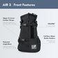 K9 Sport Sack Air 2 - Large, Jet Black - Ideal for Dogs with 20-22” Back Length - Durable, Breathable Backpack-Style Carrier - Perfect for Walks, Short Hikes & Public Transportation