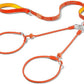 Howgo Double Slip Leash Slip Lead with Two Handles| Dual Dog Slip Lead for 2 Dogs,360° Swivel No Tangle | Dog Training Collar | Double Clip Leash Coupler and Splitter (Orange, 6FT)