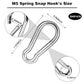 200 PCS 2'' Spring Snap Hook Carabiner, M5 3/16 Inch Galvanized Silver Steel Small Carabiner Clip, 220LBS Holding Capacity Quick Link Clip Keychain for Hammock Dog Leash & Camping Gym