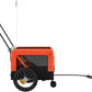 Tidyard Pet Bike Trailer Orange and Black Oxford Fabric and Iron Pet Bicycle Carrier, Animal Bike Stroller for Cat, Puppy, Dog, Outdoor, Travel Style C