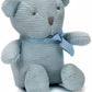 100% Organic Cotton Baby Toys Blue Teddy Bear 6.5" Stuffed Animals for Newborn