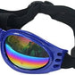 QUMY Dog Sunglasses Dog Goggles for Medium Large Breed Dogs, Wind Dust Fog Protection Eye Wear Pet Glasses with Adjustable Strap for Motorcycle Car Driving Bike Riding Hiking Swimming Over 15lbs Blue