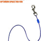 BV Dog Tie Out Cable 25 Feet - Heavy Duty Dog Lead Up to 60 Pounds - Reflective & Rust-Free with Quick Release Swivel Clips & 360° Rotating Clasp - Tangle-Free Dogs Runner for Yard (Blue, Single)