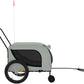 Tidyard Pet Bike Trailer Gray and Black Oxford Fabric and Iron Pet Bicycle Carrier, Animal Bike Stroller for Cat, Puppy, Dog, Outdoor, Travel Style A