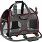 Katziela Pet Carrier - Airline Compliant - TSA Approved Pet Carrier for Small Dogs and Cats - Soft FAA Travel Airplane Dog Carrier Luggage (Black/Red)