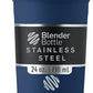 BlenderBottle Sport Insulated Stainless Steel Shaker Bottle with Wire Whisk, 24-Ounce, Navy – Protein Shakes & Hydration for Athletes & Fitness Enthusiasts, Easy Mixing, Keeps Drinks Cold, Lockable Lid