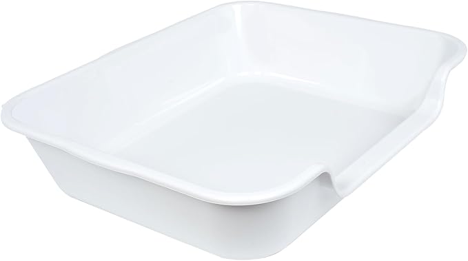 2 Pack of Extra Large Cat Litter Box (ABS Material), Low Entry Senior Litter Pen for Geriatric Kitty Big Cats, Jumbo Pet Safe Litter Boxes Tray for Indoor Pets Potty (White, 24" L x 20" W)