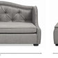 Pemberly Row 35" Tufted Wingback Pet Sofa Bed Medium Uptown Gray