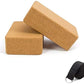 Cork Yoga Blocks, 2 Pack, with 1 Yoga Strap, High Density Solid Natural Cork Yoga Brick with Comfortable Edge to Improve Balance, Strength and Flexibility