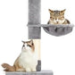 Cat Tree 5-Tier Floor to Ceiling, 89-109 Inch Adjustable Height Cat Tower with Cozy Hammock, Cat Climbing Tree for Indoor Cats, Gery