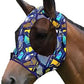 Harrison Howard Super Comfort Stretchy Fitting Horse Fly Mask with UV Protection Soft on Skin with Breathability Graffiti Mix Pony