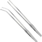 LILYS PET Straight and Bend Stainless Steel Super Thick Tweezers Set,Pliers Aquarium Tool Fish Tank Aquatic Plants Forceps Clip (10.5")