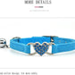 CHUKCHI Pink Soft Velvet Safe Cat Adjustable Collar with Crystal Heart Charm and Bells 8-11 Inches (Blue)