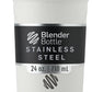 BlenderBottle Strada Shaker Cup Insulated Stainless Steel Water Bottle with Wire Whisk, 24-Ounce, White