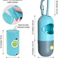 Dog Poop Bag Dispenser with Built-in LED Flashlight and Metal Clip for Leash, Pet Waste Bag Holder, Dog Walking Accessory (Cystal Blue)