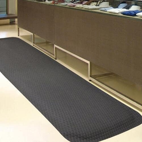 American Floor Mats Hog Heaven Premium 7/8" Black & Black Border 3' x 12' Nitrile Backed Anti-Fatigue Comfort Mat