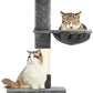Cat Tree 5-Tier Floor to Ceiling, 89-109 Inch Adjustable Height Cat Tower with Cozy Hammock, Cat Climbing Tree for Indoor Cats, Darkgrey