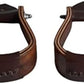 Wooden Wide Western Leather Covered Stirrups, Wooden Bell Saddle Stirrups