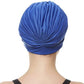 BEEMO Swim Caps for Women Swimming Turban Polyester Latex Lined Pleated for Ladies