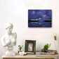 Peaceful Star Lake Landscape Wall Art For Bedroom,Starry Night Sky Over Snowy Mountain,Purple Milky Way Galaxy Scenery Decor,Giclee Canvas Print Picture, Inner Frame 12x16 Inches