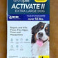 TevraPet Activate II Flea and Tick Prevention for Dogs | 4 Count | Extra Large Dogs 55+ lbs | Topical Drops | 4 Months Flea Treatment