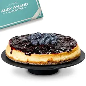 Andy Anand Luxurious Blueberry Cheesecake, 9-Inch, 2 lb – Handcrafted with Real California Cream Cheese, Juicy Blueberries, Birthday Gift