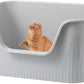 Vealind Jumbo Litter Box, XL Litter Boxes for Big Cats, Extra Large Space, High Sided Litter Pan, Leak-Proof & Anti-Splashing, Easy Clean & Durable (25” * 17” * 13” Grey)
