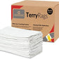GOLD TEXTILES White Shop Towels Cotton [B Grade Towel] - 60 Pcs 20x40 Inches Shop Rags in a Box - Valuable Cleaning Rags Terry Towel for Industries, Automobiles and Commercial Use (60 Rags)