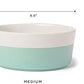 Waggo Dipper Ceramic Dog Bowl for Small and Large Breeds - Heavyweight and Durable Pet Food and Water Dish Crock, Dishwasher Safe, Modern (Dolphin, Small)