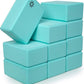 Sunshine Yoga 4" Yoga Block, 10 Pack Bulk EVA Foam Yoga Blocks, Firm and Supportive Yoga Brick, Balance Foam for Stretching, Pilates, and Workout, 4" x 6" x 9"